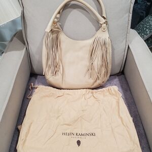 Helen Kaminski Tan Fringe Hobo Bag